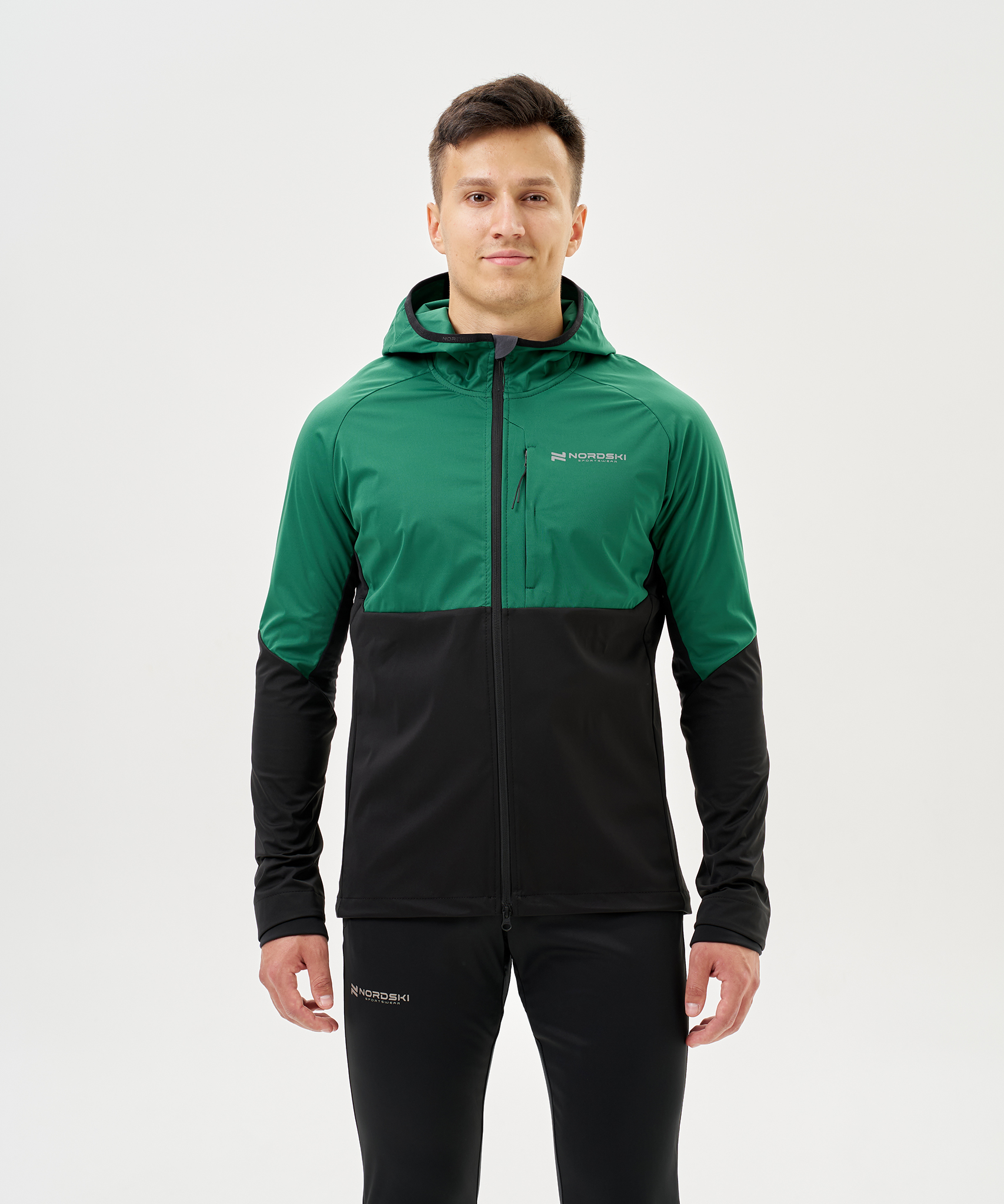 Тренировочная куртка Nordski PRO TOUR HOOD Alpine Green/Black